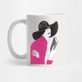 Woman reader with hat Mug